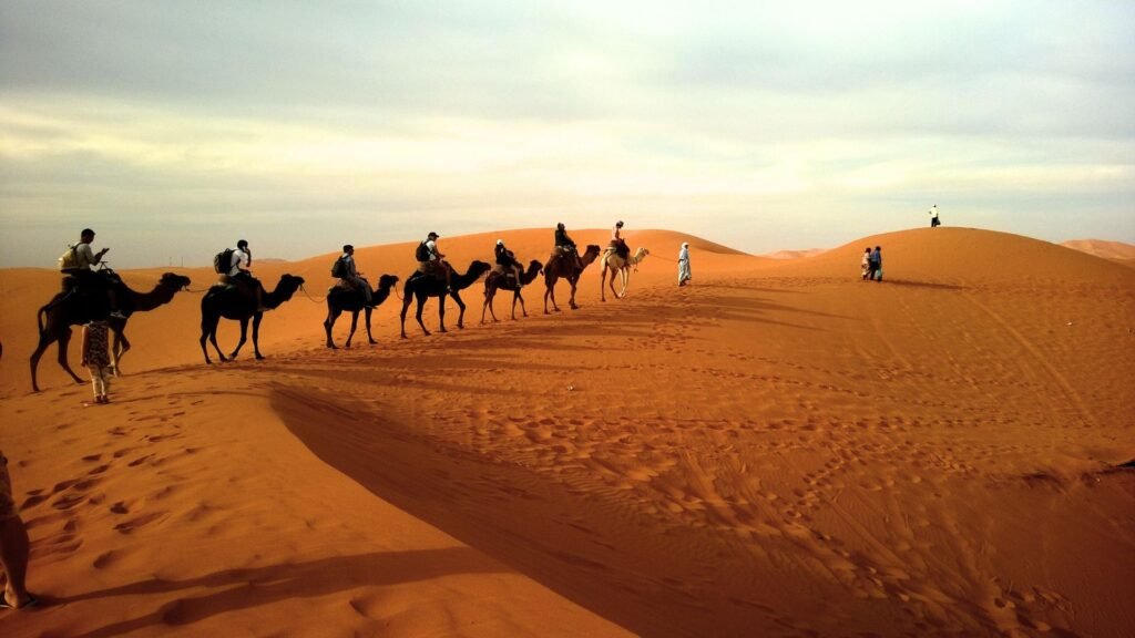 desert camel tour through Erg Chebbi